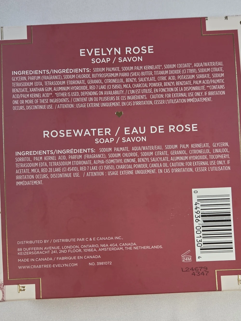 Crabtree & Evelyn Deluxe Soap Set – Evelyn Rose & Rosewater | Heart-Shaped Soaps